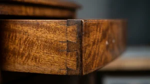 Close-up detail of Georgian-era hand-cut joinery showcasing precision craftsmanship and authentic patina