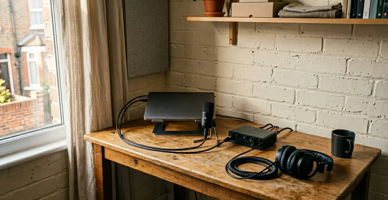 Budget home studio setup for spatial audio production with ambisonic recording equipment