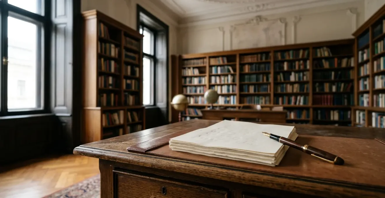 A contemplative moment capturing the intersection of artistic merit and commercial viability in literary publishing