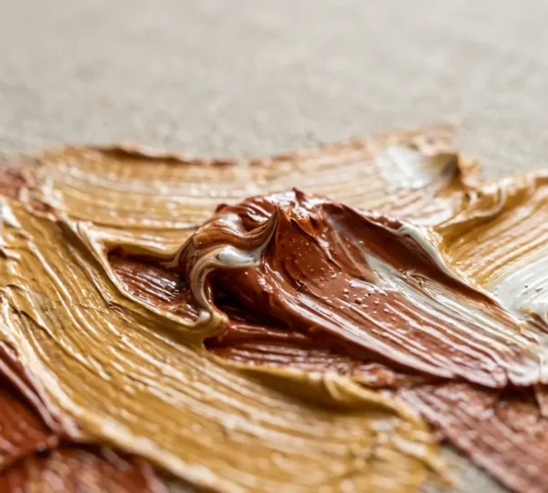 Close-up of luminous oil paint impasto texture showing dimensional brushstrokes and light reflection