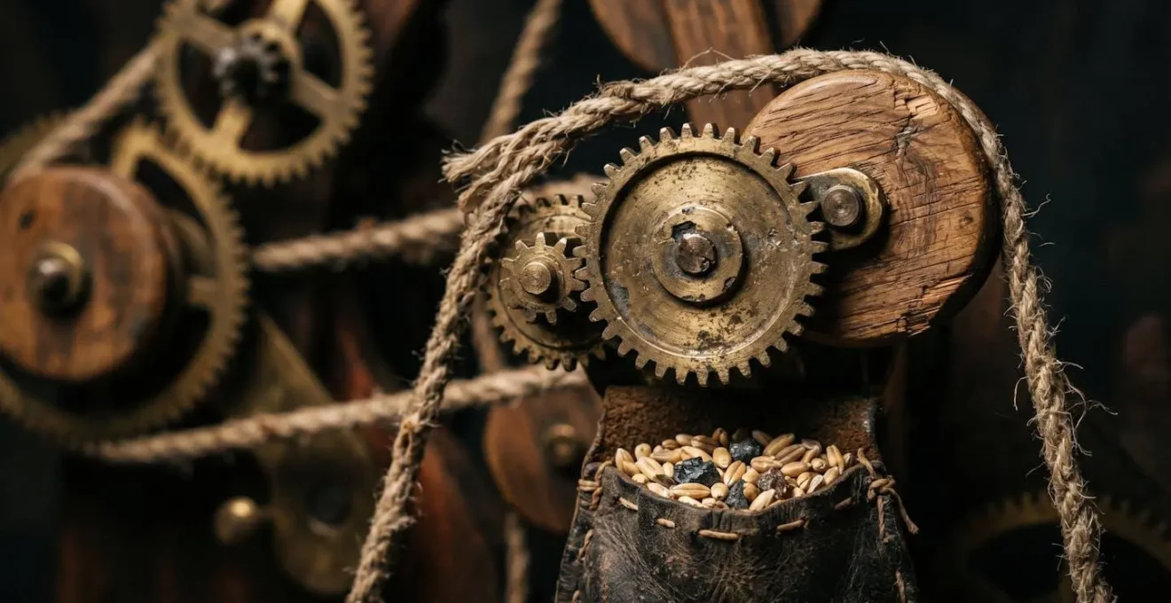 Symbolic representation of economic systems underpinning a fantasy world through material resource flow