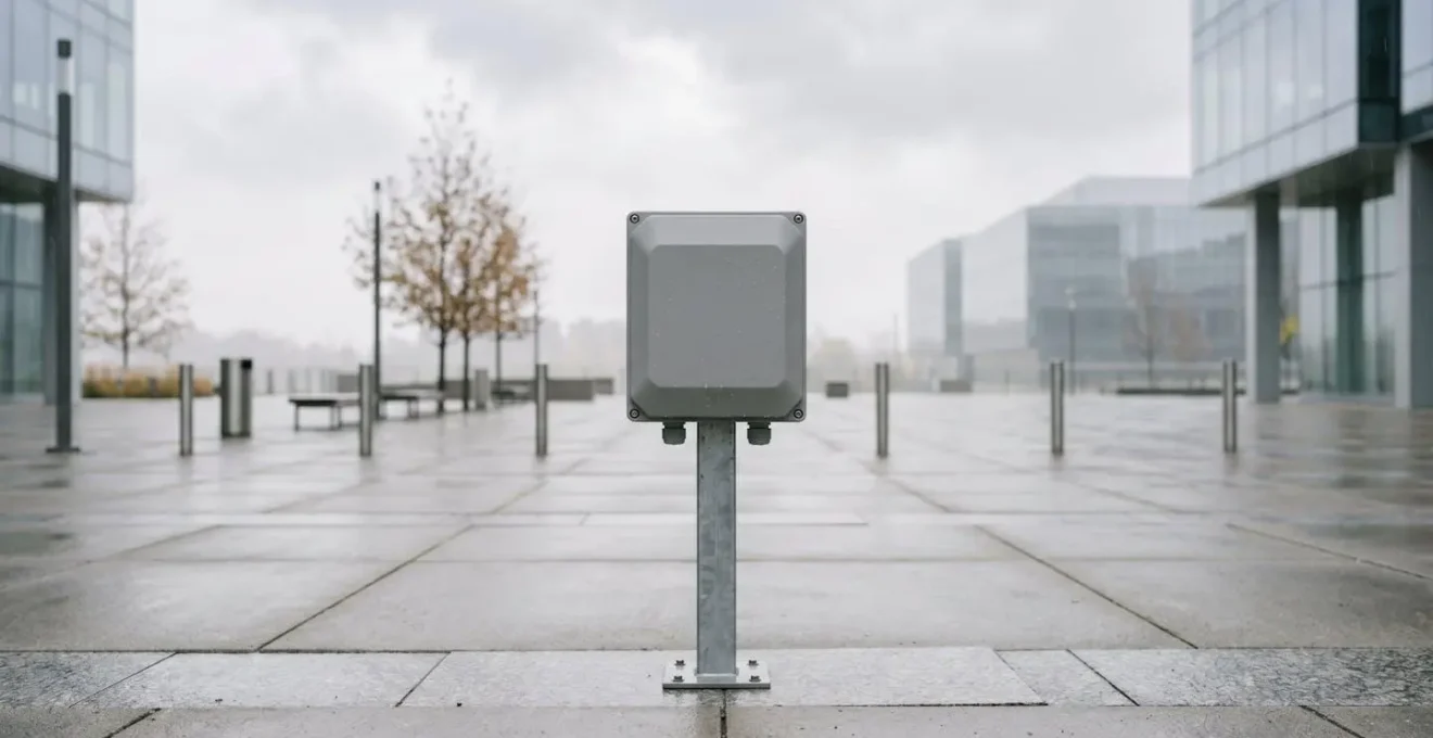 Outdoor art installation sensor unit in changing seasonal weather conditions